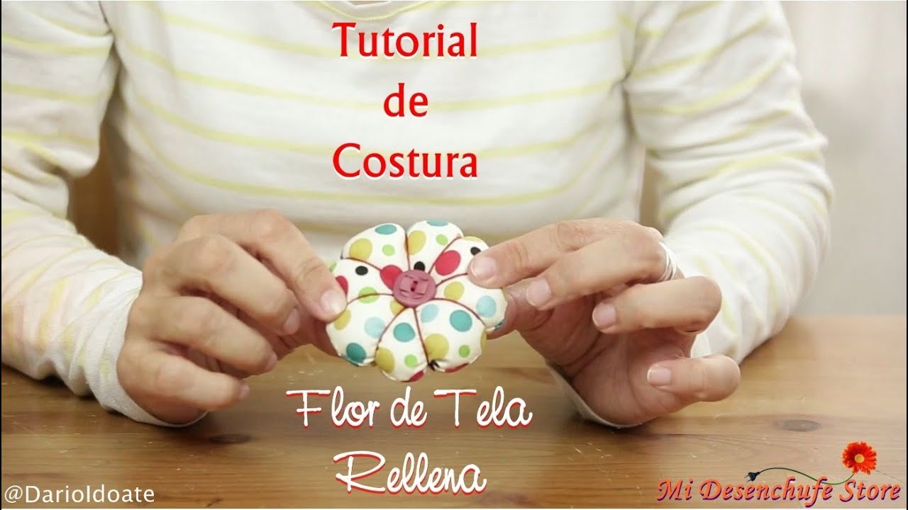 Tutorial #15 - Como hacer una Flor de tela rellena - How to make Fabric Flowers