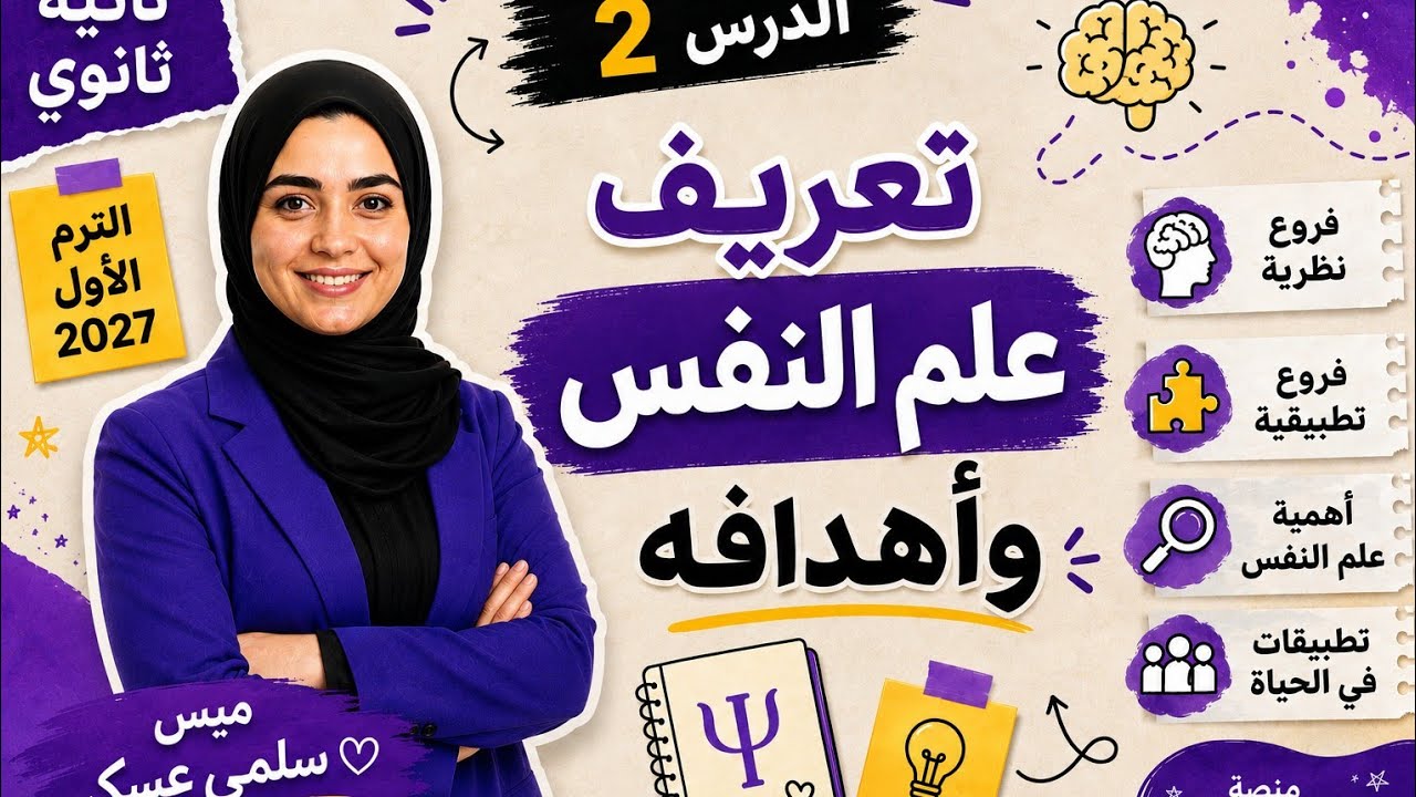 تعريف علم النفس واهدافه | الدرس الثاني علم نفس تانيه ثانوي الترم الاول