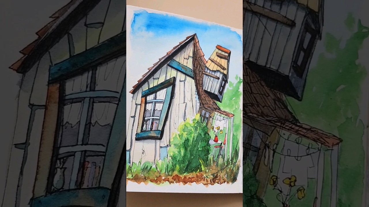 #whimsical #houses #watercolor #painting #house #drawing #imagination #imaginary #ink #watercolorink