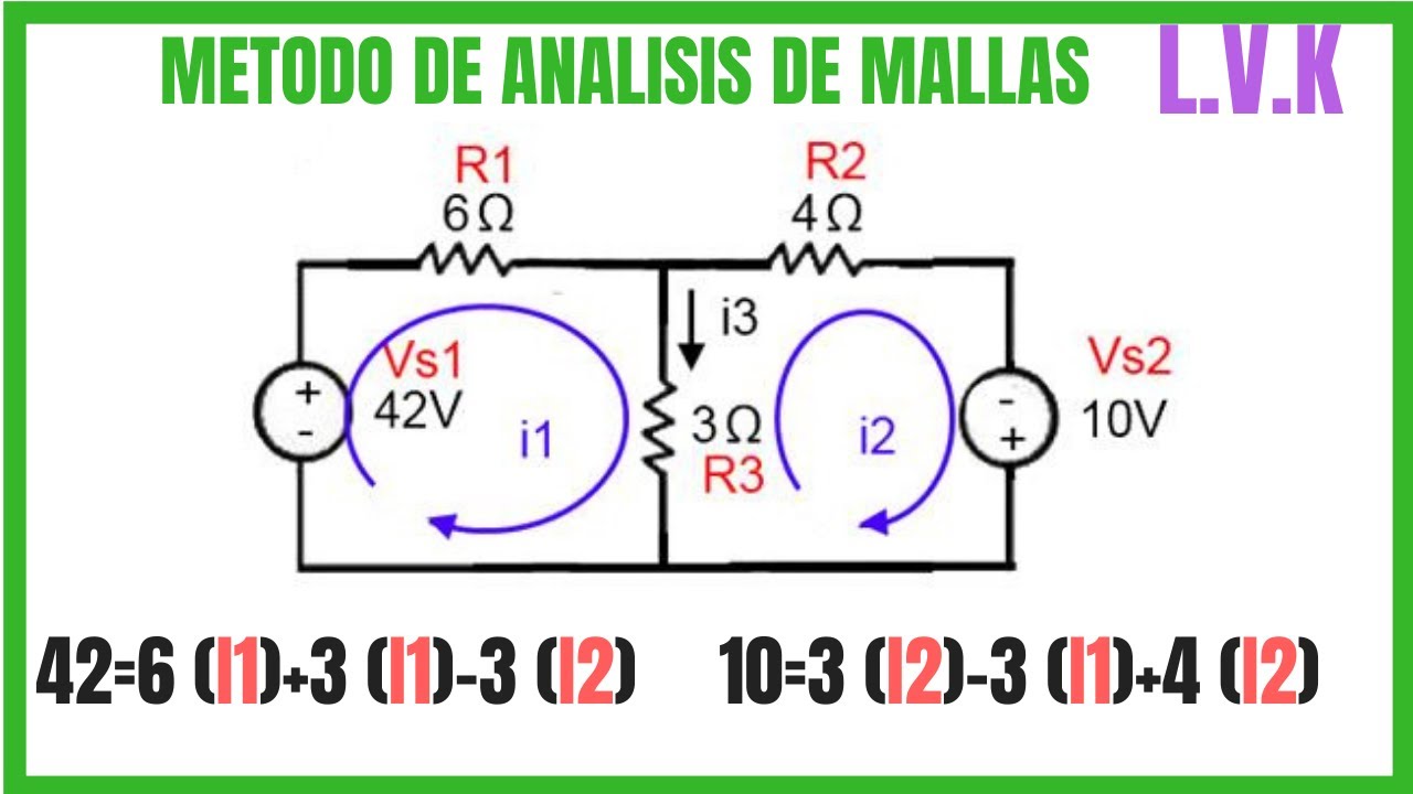 Metodo de Mallas Ley de Voltajes de Kirchoff Para Circuitos Electricos en Corriente Directa