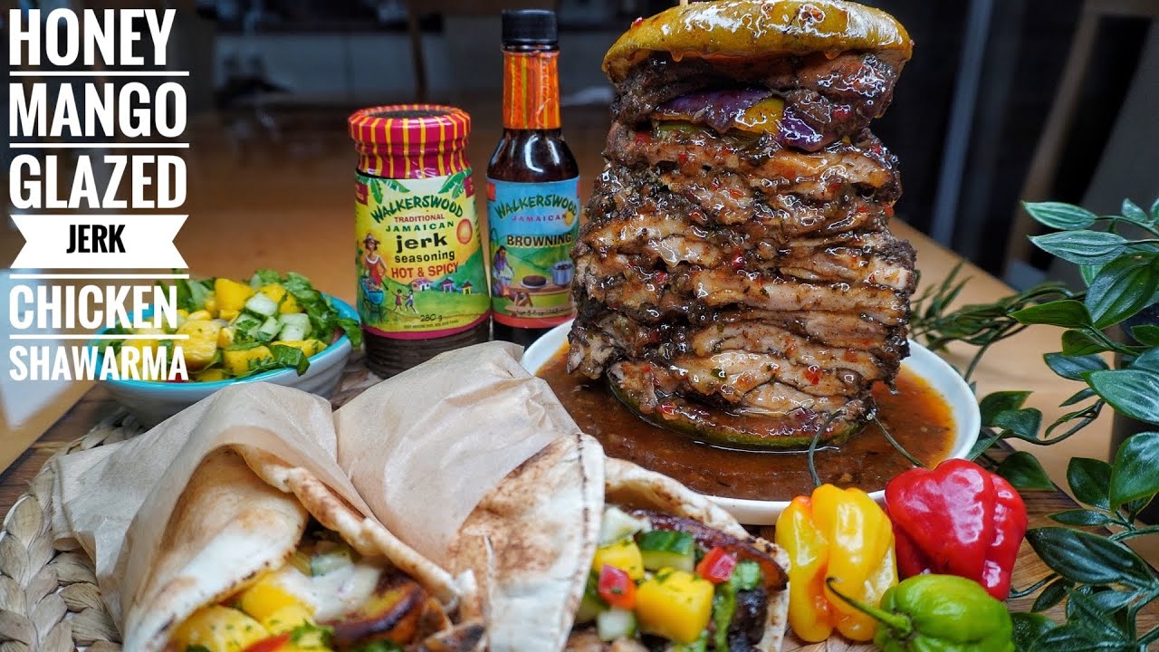 INCREDIBLE HONEY MANGO GLAZED JERK CHICKEN SHAWARMA