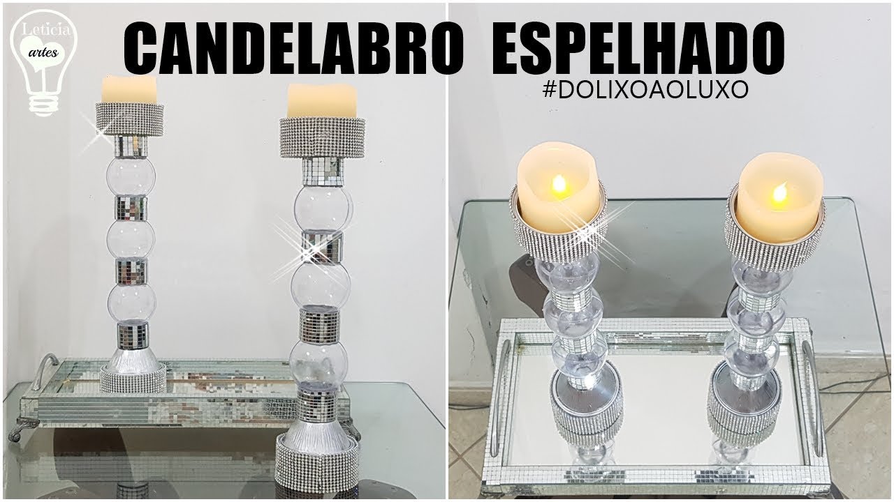 CASTIÇAL ESPELHADO DO  LIXO AO LUXO