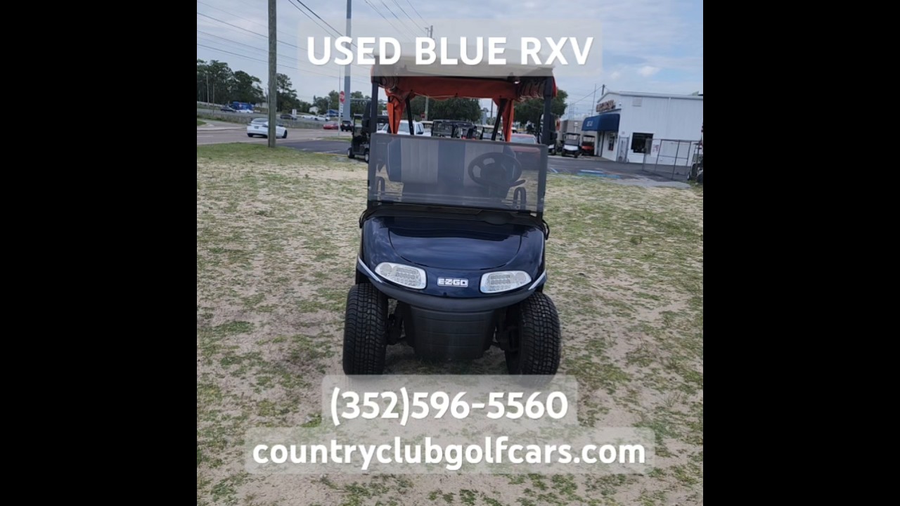 Used blue RXV golf cart for sale! Includes curtain! #madeintheusa
