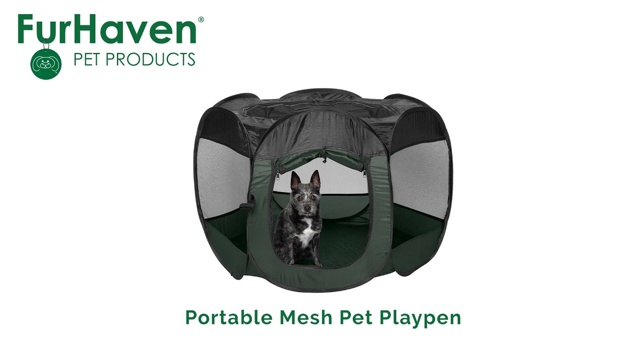 Portable Mesh Pet Playpen - Furhaven Pet Products
