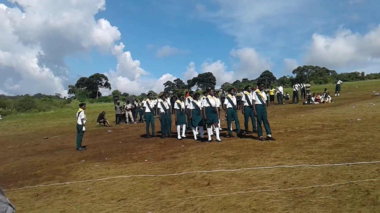 Katikamu SDA pathfinder club demonstration group in action