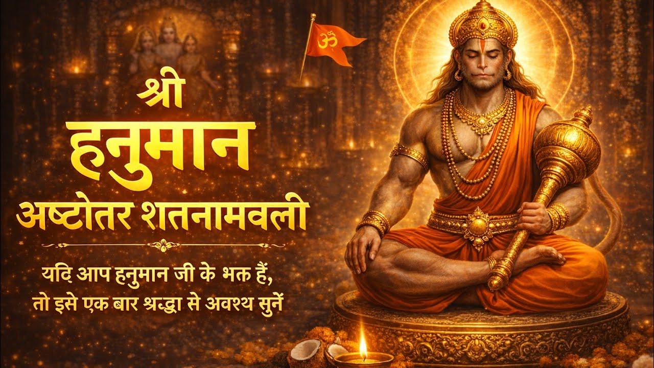 Shri Hanuman Ashtottara Shatanamavali #hanuman #bajrangbali #bhakti #devotional #spritual #mantra 