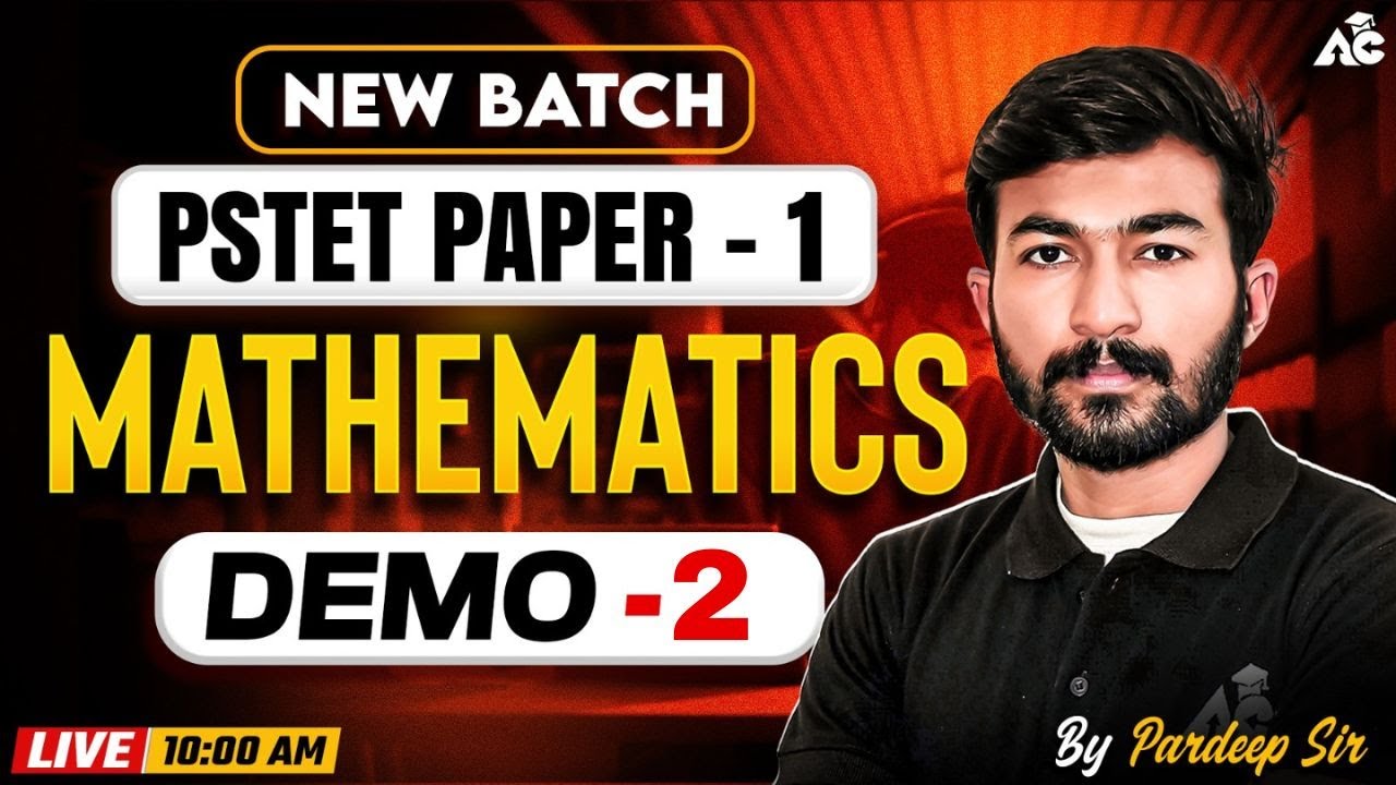 PSTET Exam Preparation 2026 | PSTET Paper 1 Mathematics | New Batch | By Pardeep Sir #2