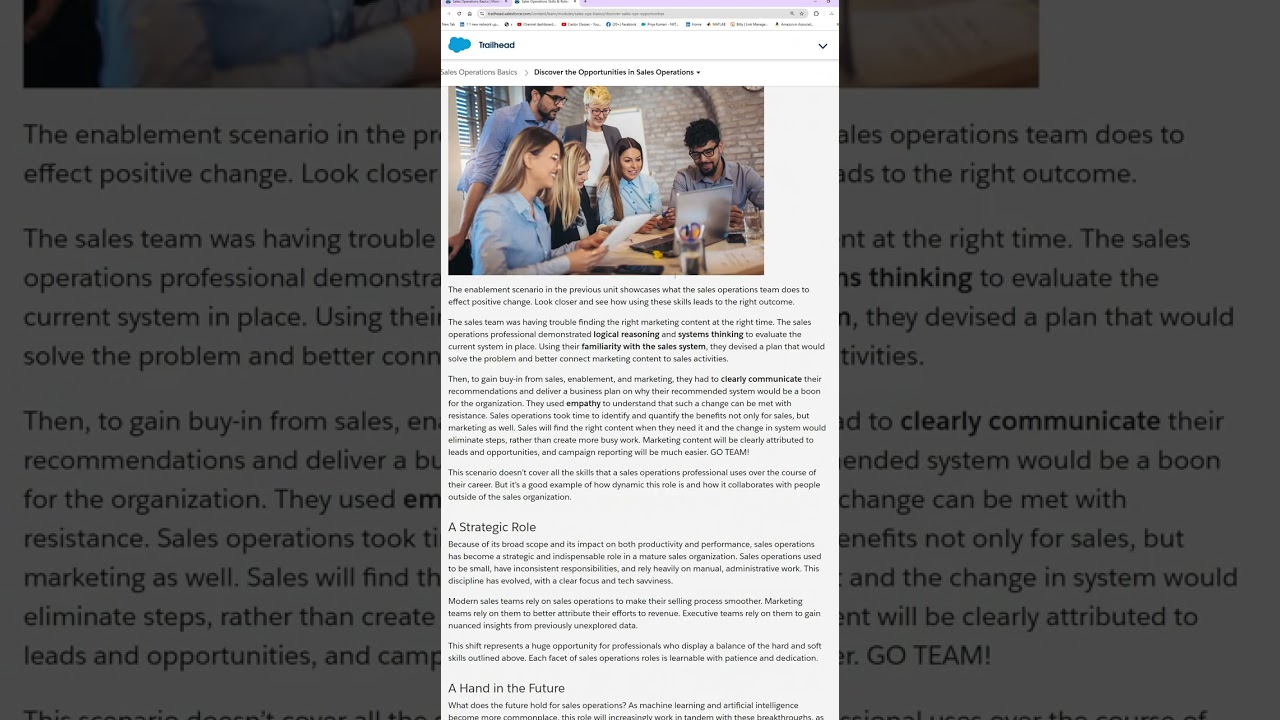Sales Operations Basics || Trailhead