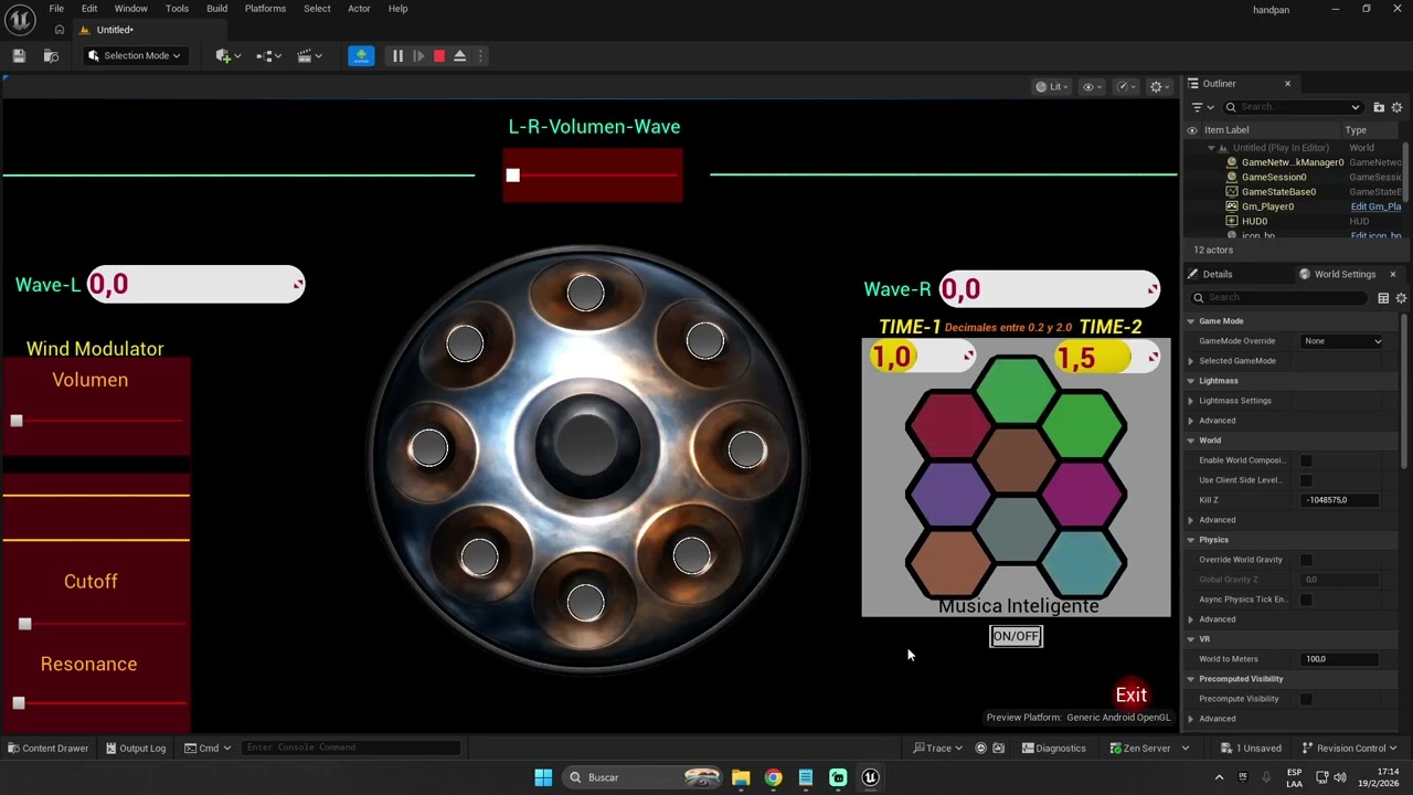 Relaxing HandPan Mi primera app creada en unreal engine 5 ( APK - ANDROID 15)