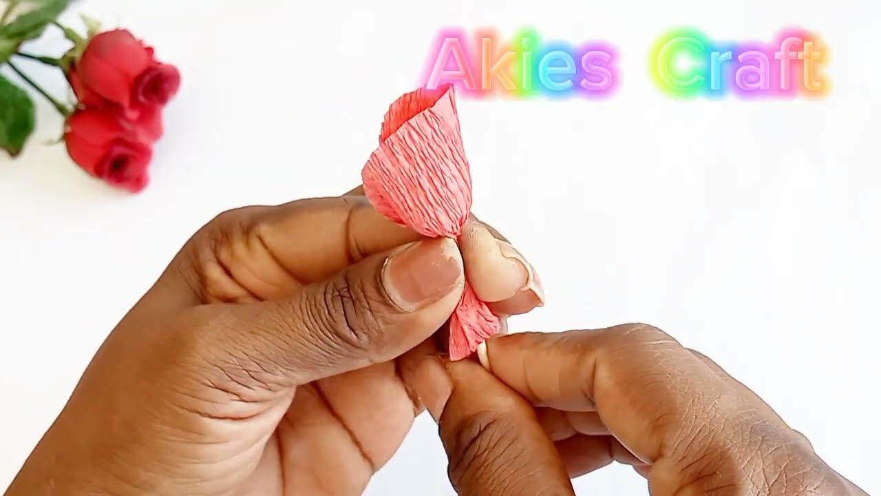 How to make crepe roses 🌹/