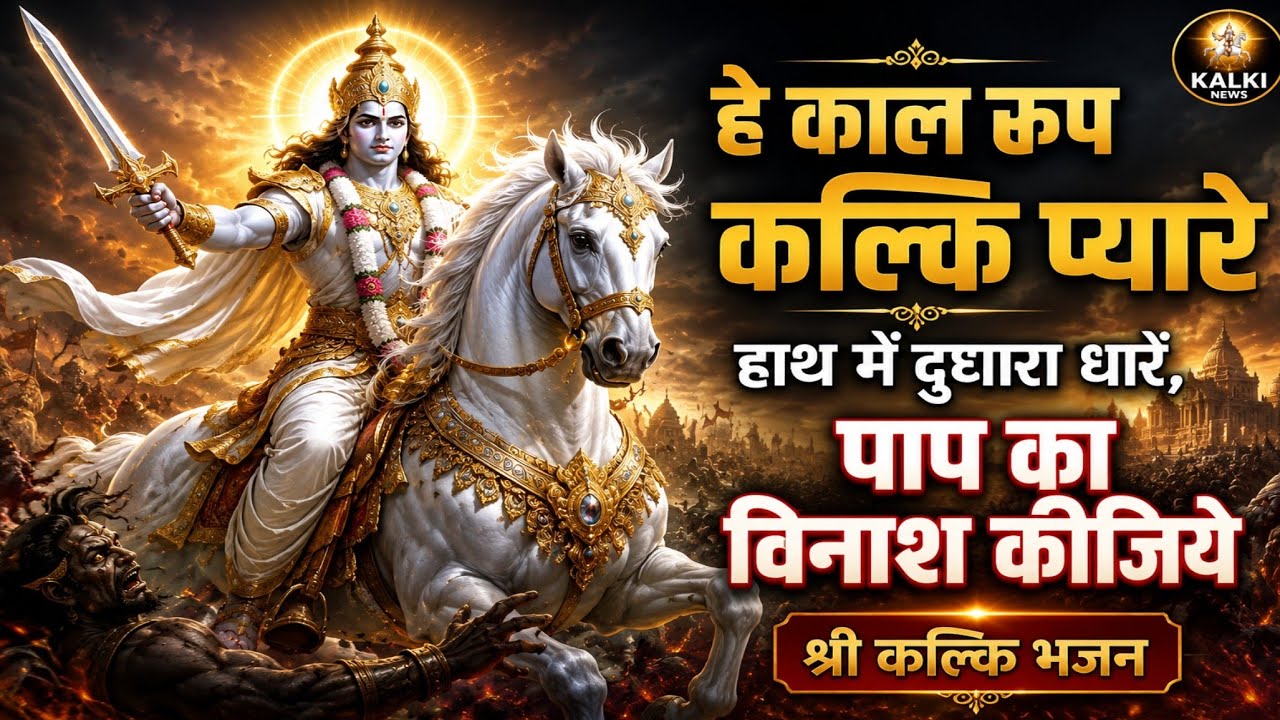 हे काल रूप कल्कि प्यारे, हाथ में दुधारा धारे, पाप का विनाश कीजिये || श्री कल्कि भजन || कल्कि न्यूज़