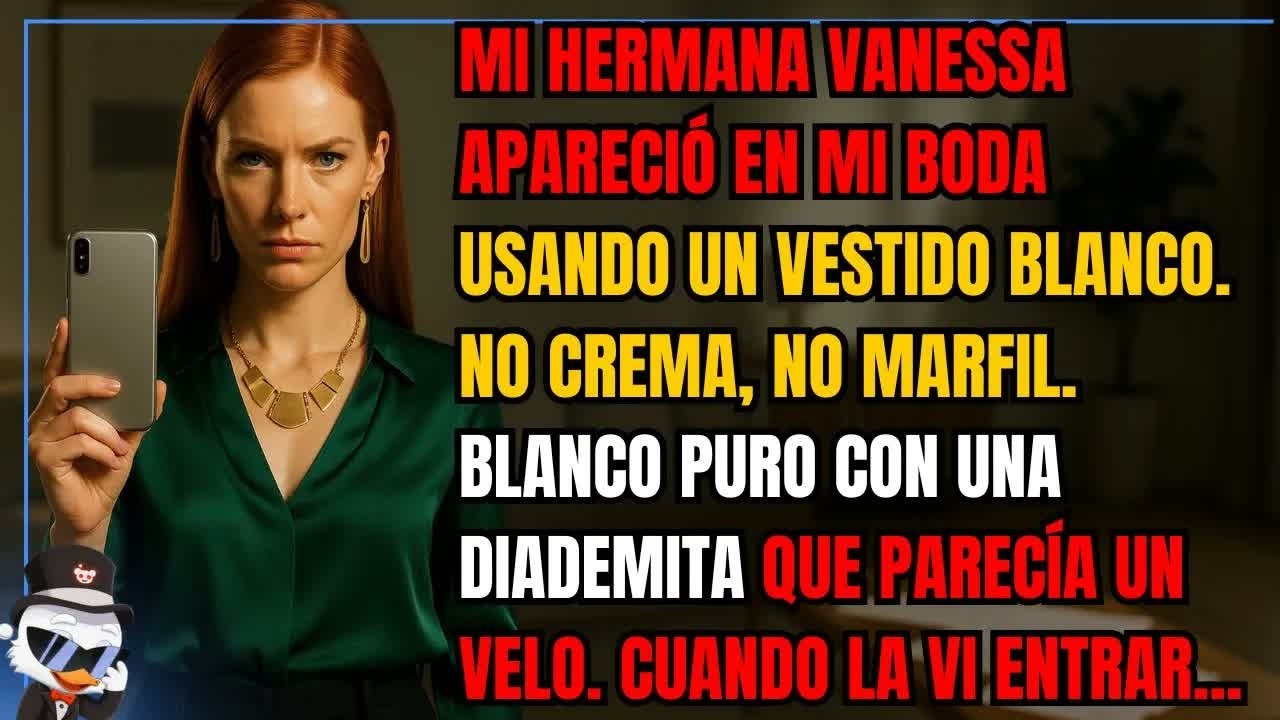 Mi hermana Vanessa apareció en mi boda usando un vestido blanco  No crema, no marfil  Blanco pur