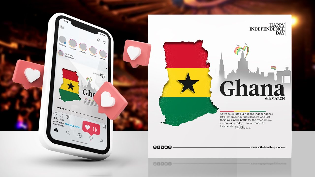 Creative Ghana Independence Day Flyer | Photoshop 6th March Flyer Tutorial