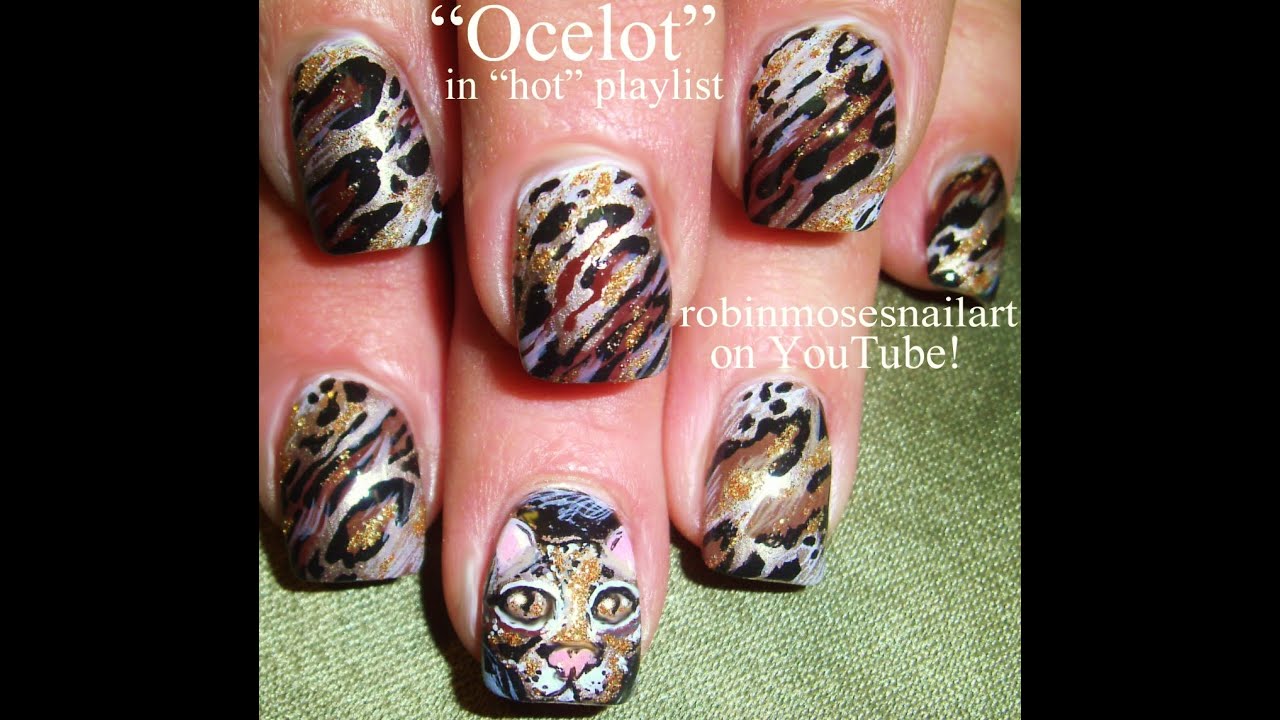 Ocelot Cat Nail art!