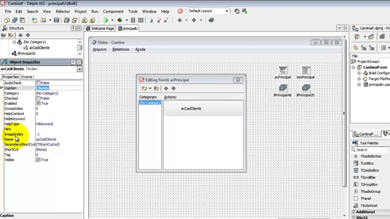 Projeto Cantina - 1 Projeto e Formulario principal
