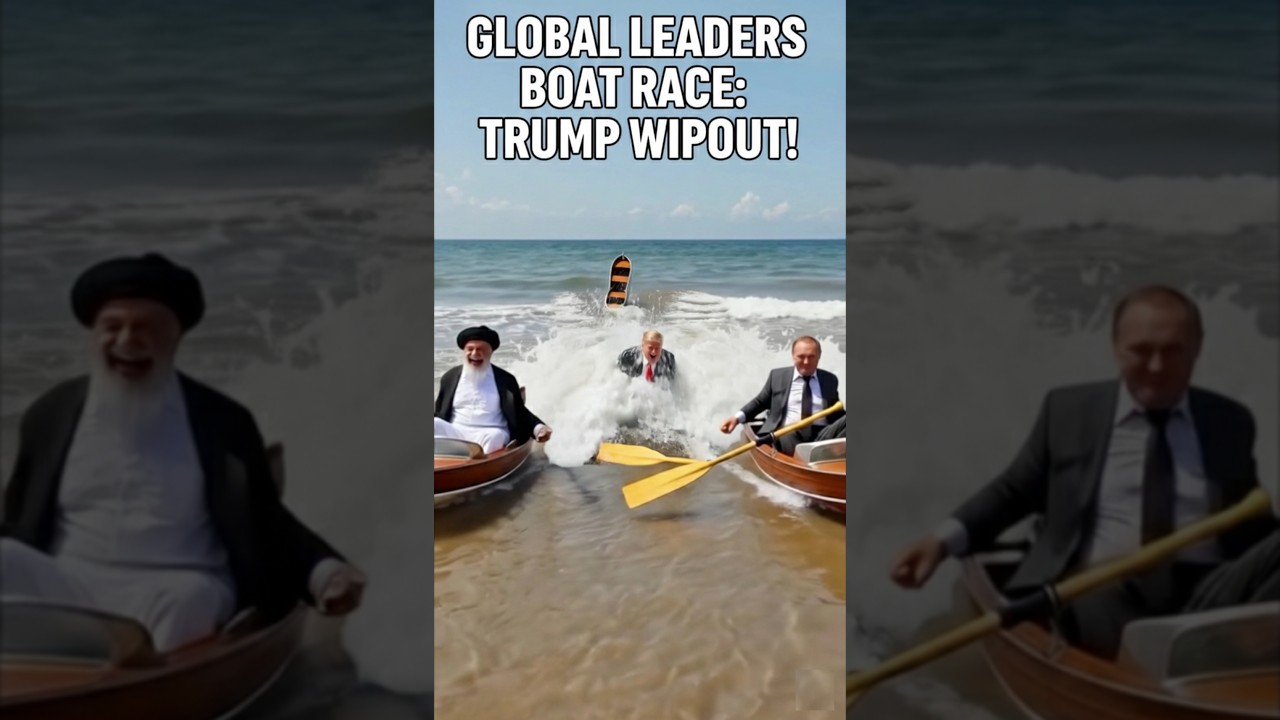 Trump, Putin & Khamenei Boat Fail! 🌊🛶 🏖😂 #humor #ai #shorts #funny #magic