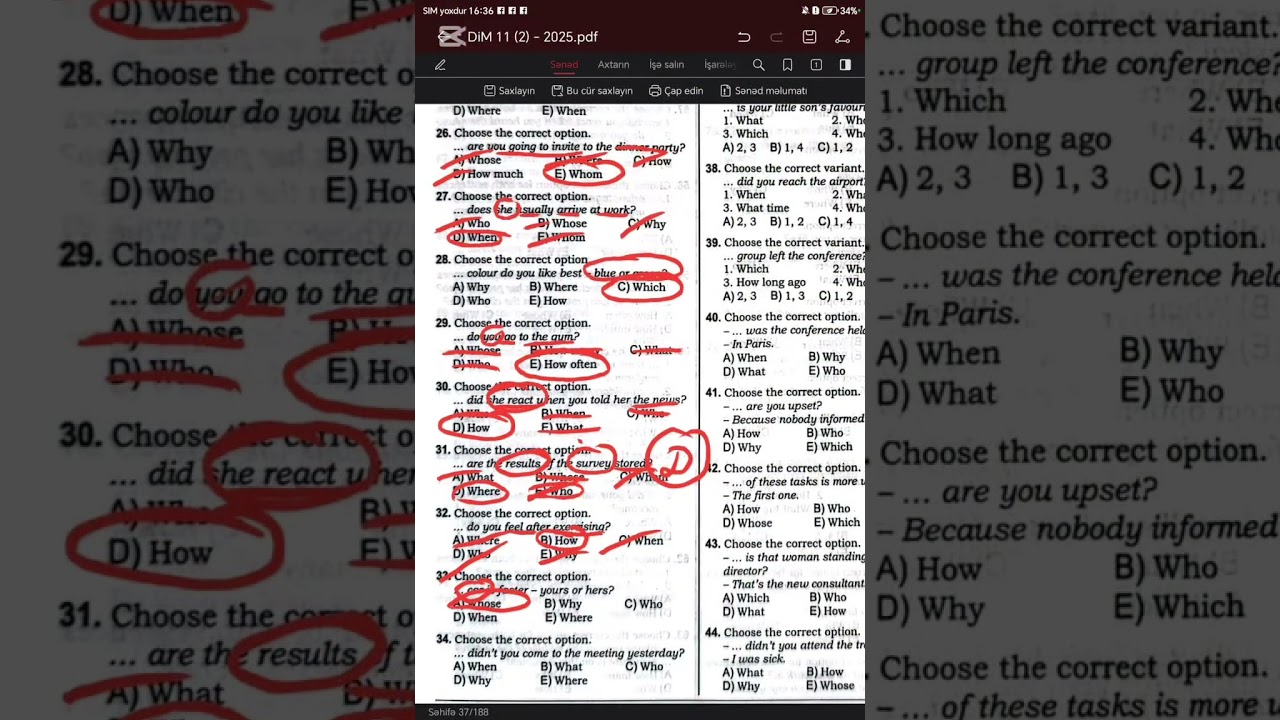 İngilis Dili Toplu 2Cİ HiSSE QUESTION WORDS 1-104 izahı✅