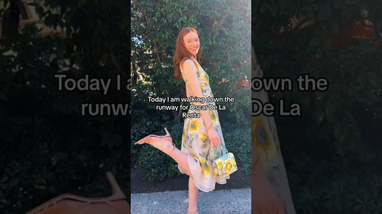 The only redhead in the fashion show? 