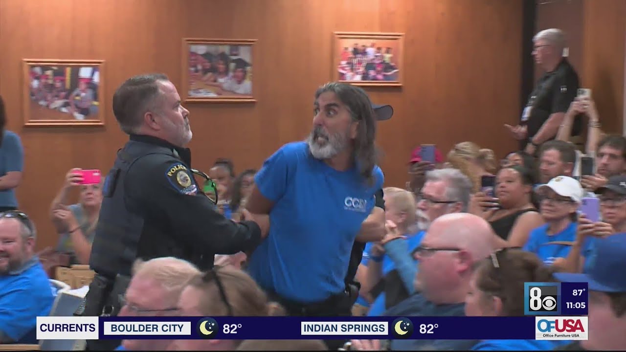 Teachers arrested at Clark County school board meeting