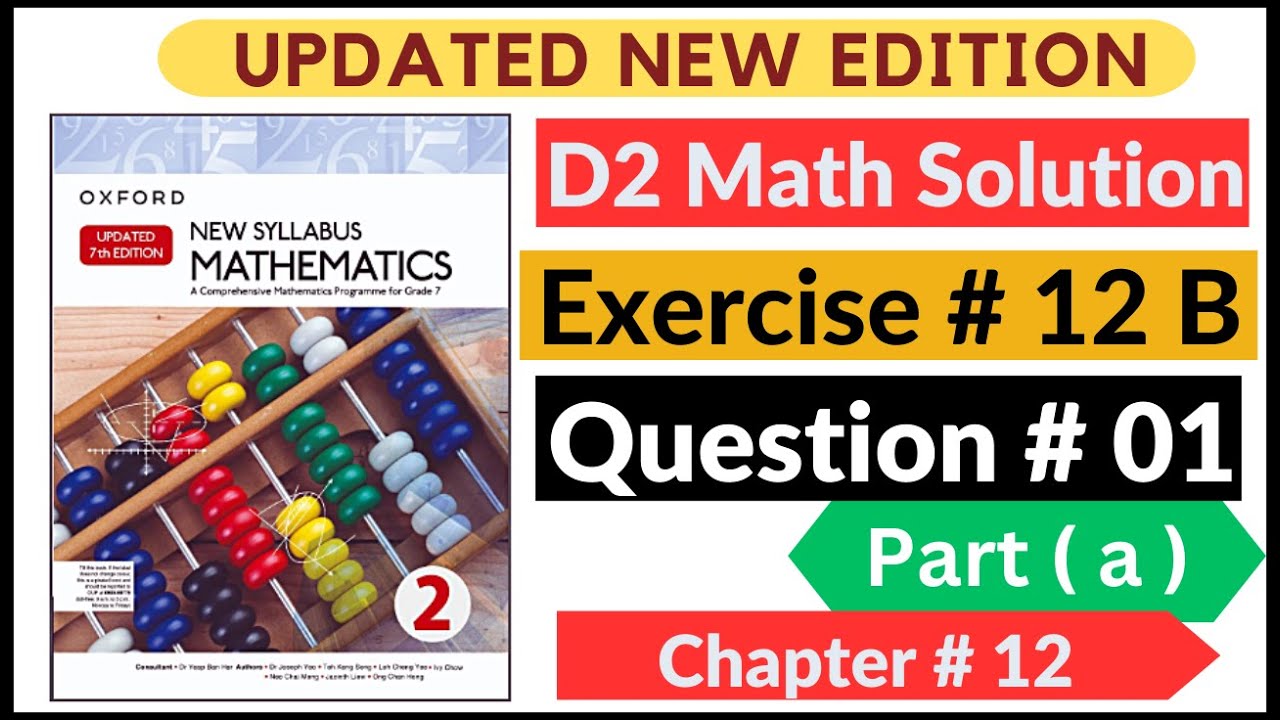 Exercise 12b Question # 01 Part (a) d2 Math's New Updated Edition Oxford New Syllabus Maths | Book 2