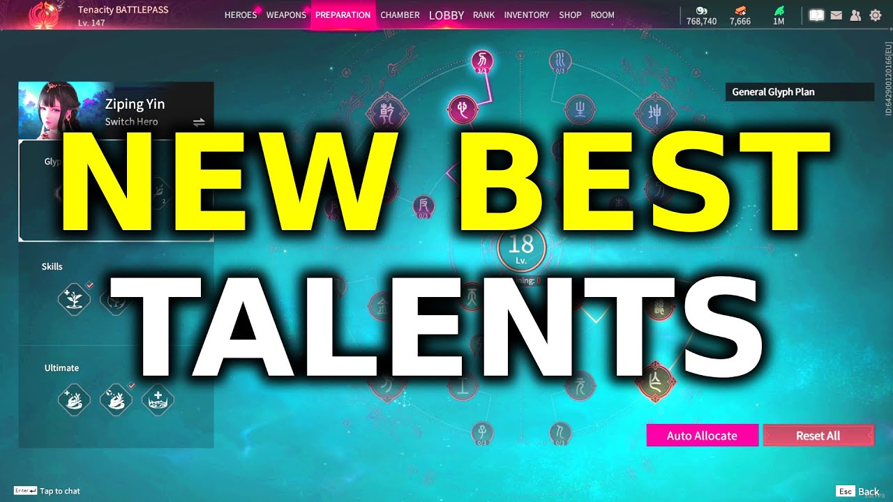 NEW Talents / Glyphs for ALL Characters, Solos & Trios - Naraka Bladepoint