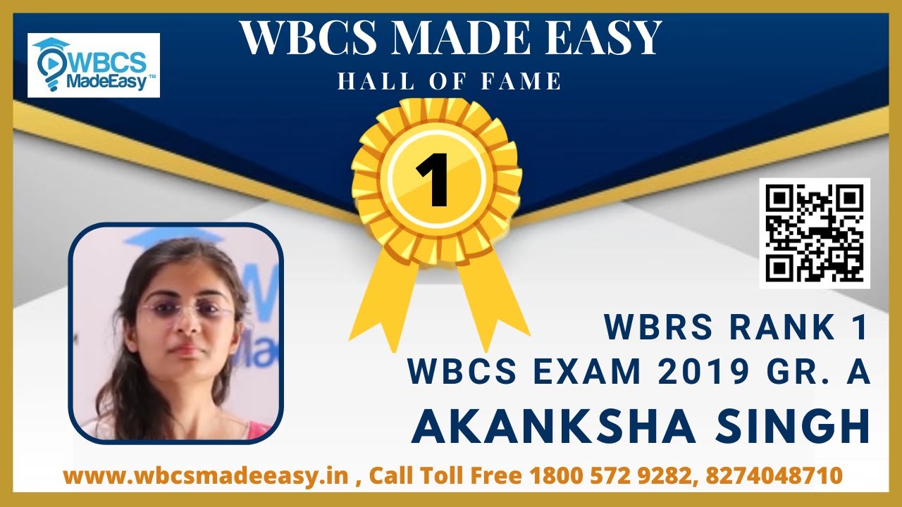 Akanksha Singh || WBCS 2019 Gr. A || WBRS Rank 1 || Physical Mock Interview Session || WBCSMadeEasy™