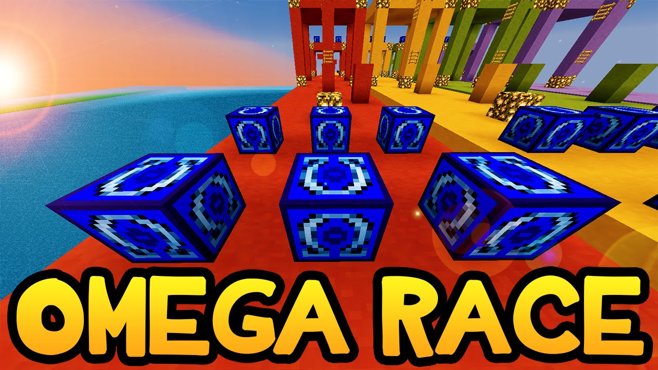 Minecraft *НОВАЯ* ГОНКА ЗА УДАЧНЫМИ БЛОКАМИ OMEGA! (Херобрин, АНТИБОБ и Омега-мотыга)