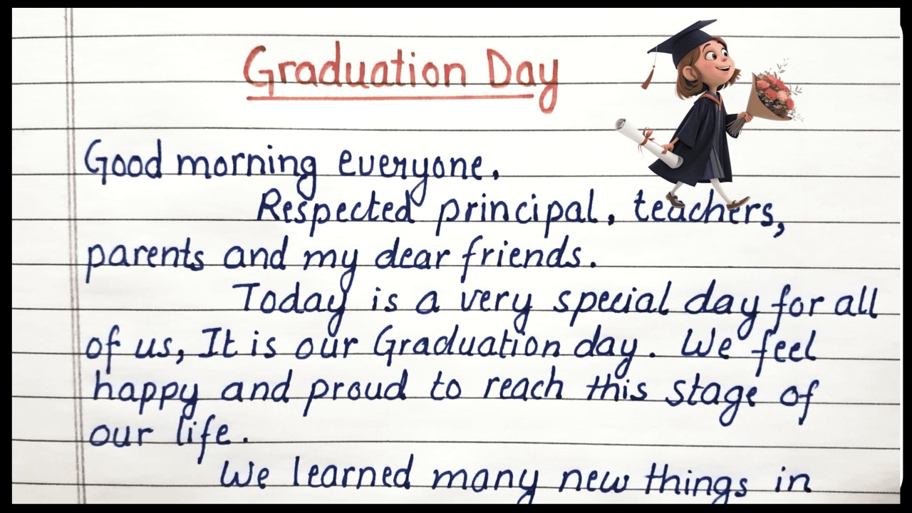 Speech on Graduation day simple and easy or kids | Graduation day in English