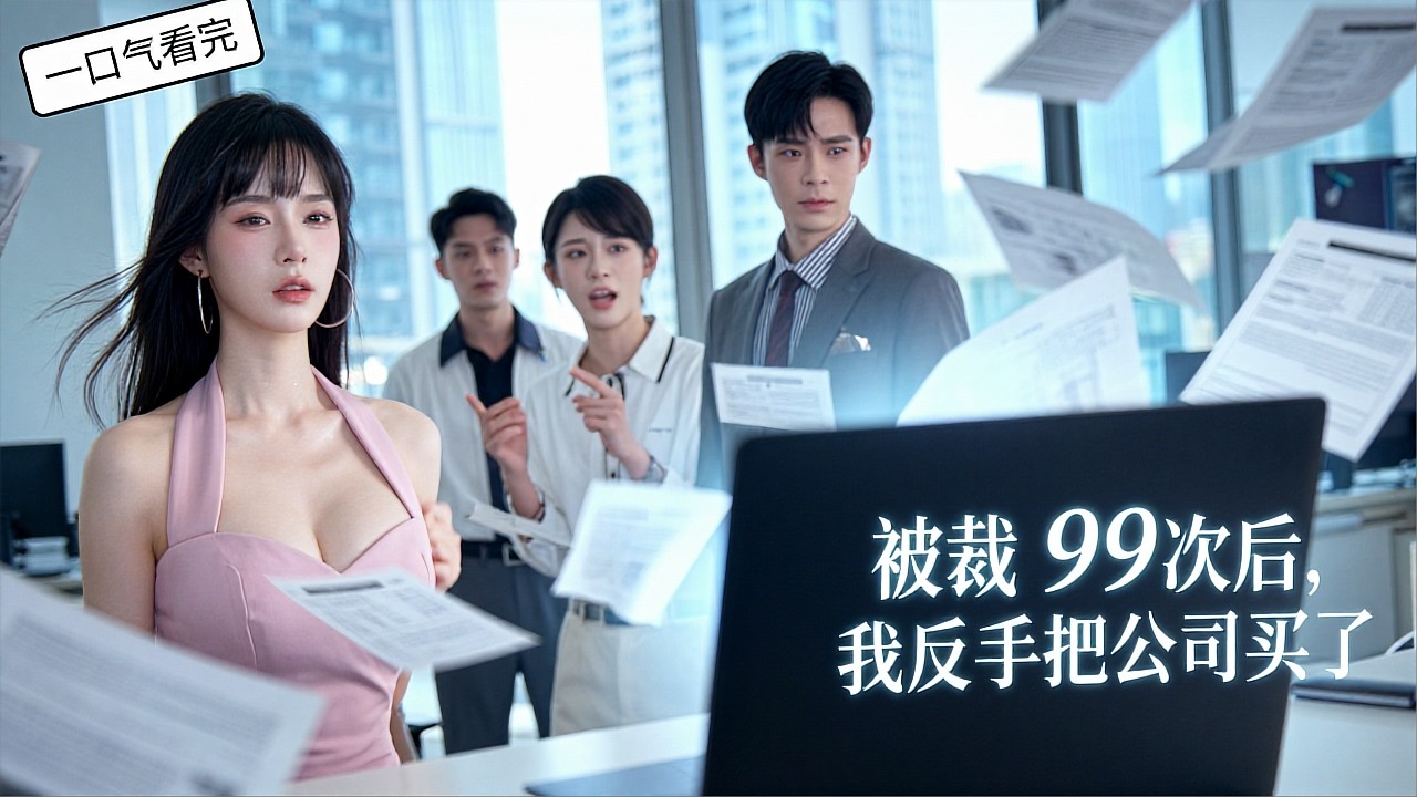 《被裁 99 次後，我反手把公司買了》💖摸魚擺爛瘋狂搞事？隱藏總裁竟破格提拔？# 女總裁隱身份 #求裁不成反升職 #職場搞笑