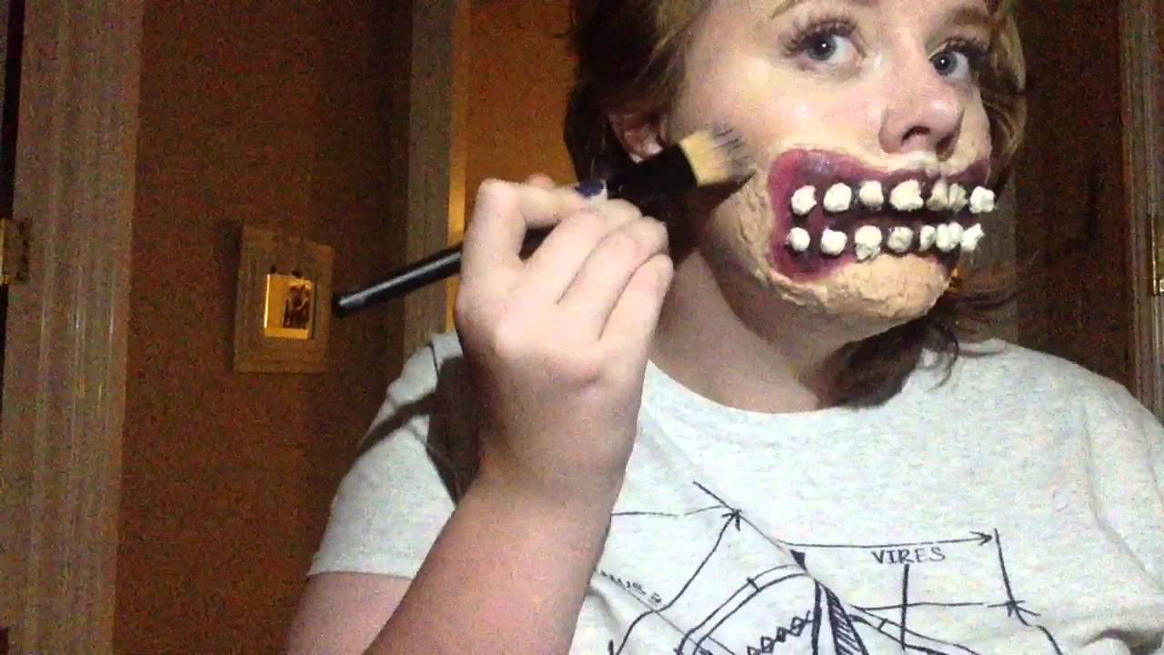 Pulled Back Lips Sfx Makeup Tutorial Just Liquid Latex and Cotton