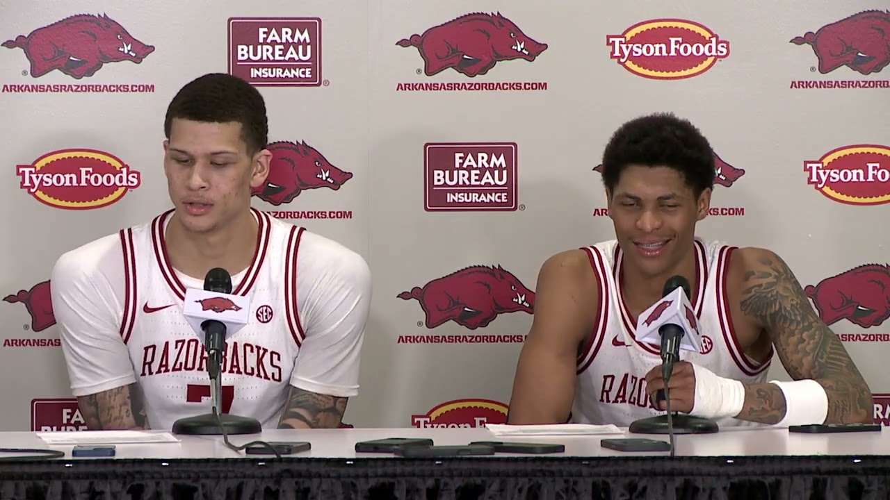 Trevon Brazile, Meleek Thomas press conference: Arkansas 93, Vanderbilt 68