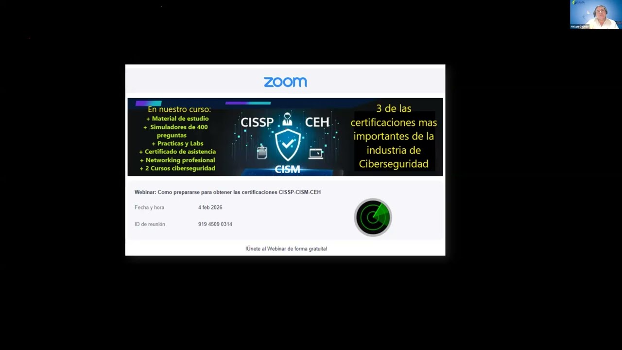 Webinar como prepararse para obtener las certificaciones CISSP-CISM-CEH