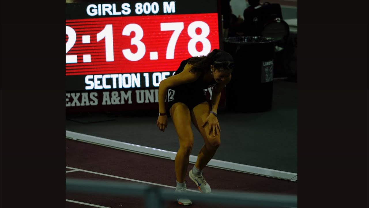 Season Opener, Texas A&M Indoor Jan 9-10 2026. 800m race.