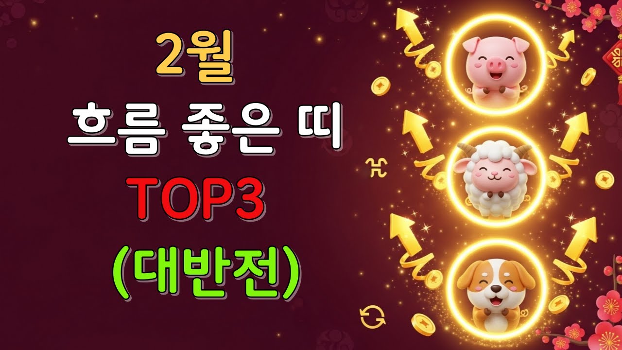 2월 흐름 좋은 띠 TOP 3