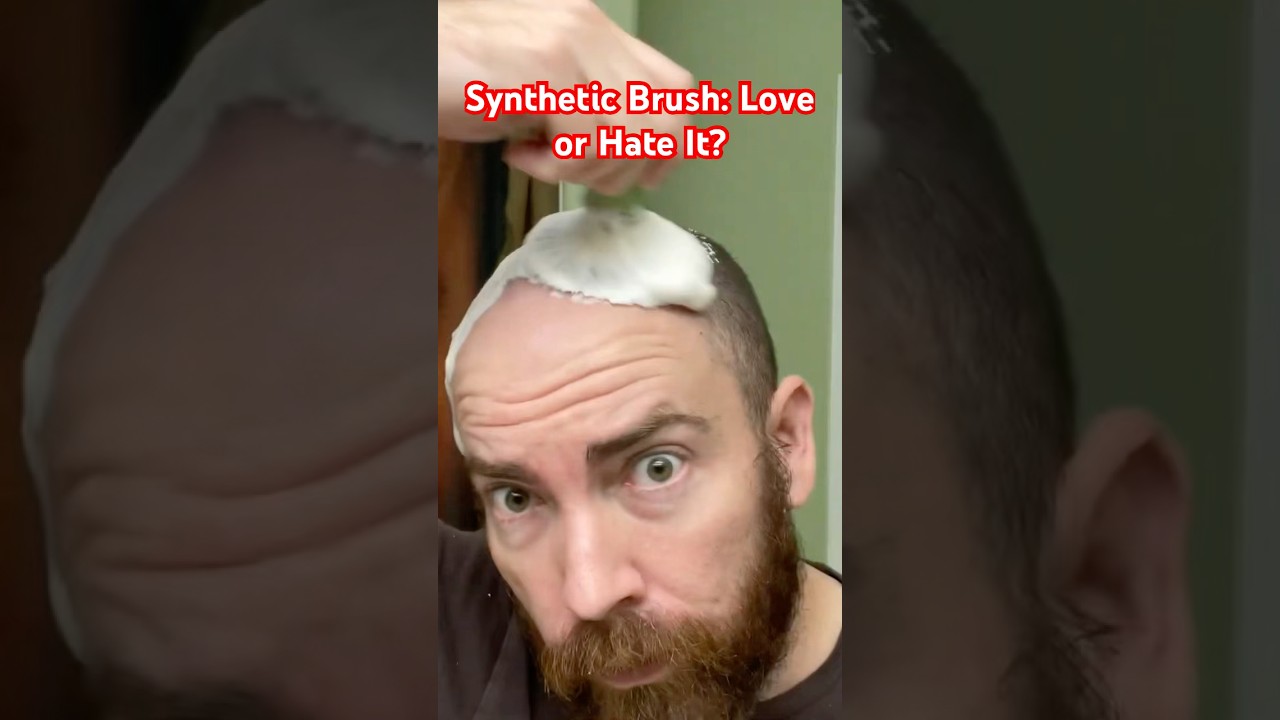 Синтетическая кисть против барсучьей кисти &mdash; моё первое бритьё с синтетической кистью #бритьёки #...