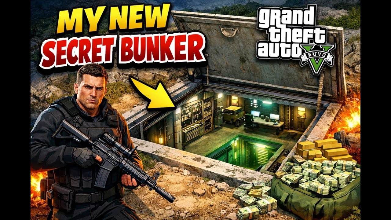I Built a SECRET BUNKER in GTA 5 😱 (Hidden Underground Base)