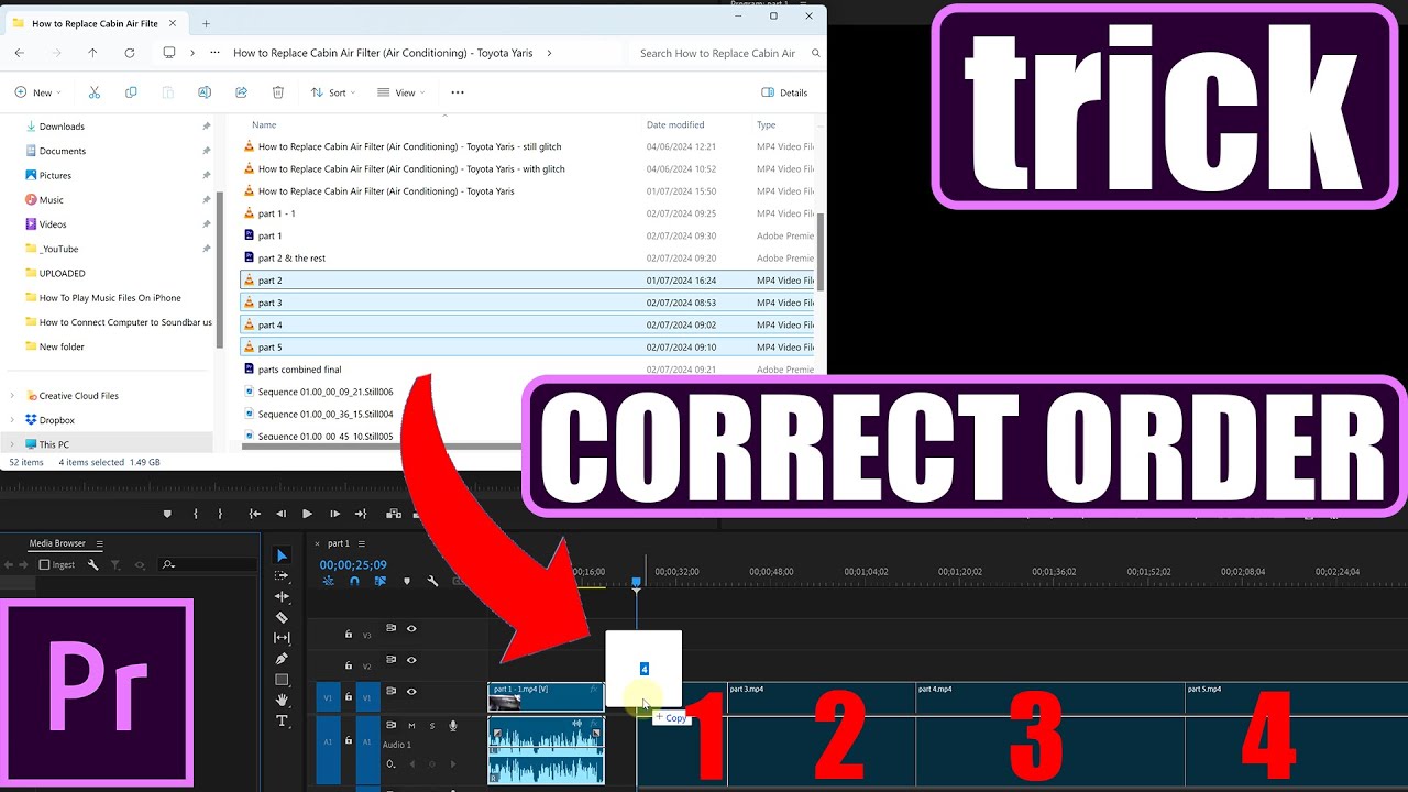 FIX CLIPS OUT OF ORDER WHEN DRAGGED TO TIMELINE PREMIERE PRO