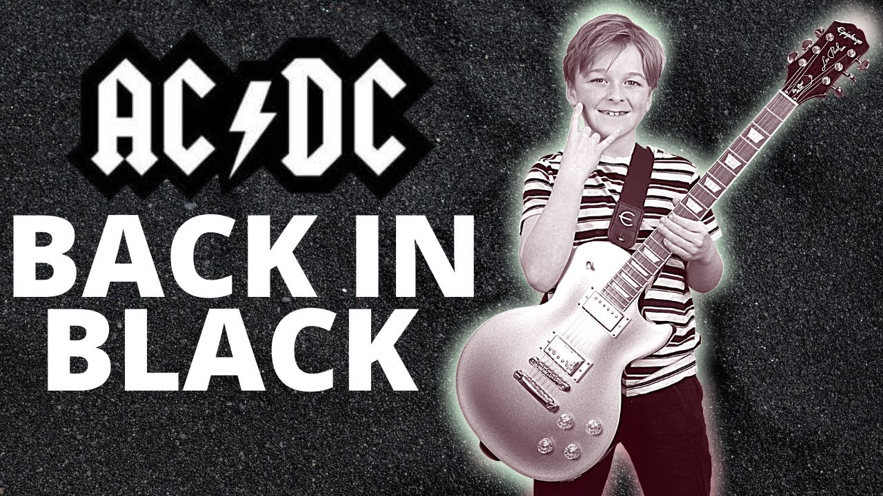 Back in Black, AC/DC Guitar Cover, Grade 5 Rockschool RSL Classics/Hot Rock version by Harry Age 9!