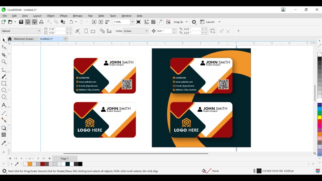 Business Card Design In CorelDRAW | Visiting Card Design In CorelDRAW #businesscard  #coreldraw