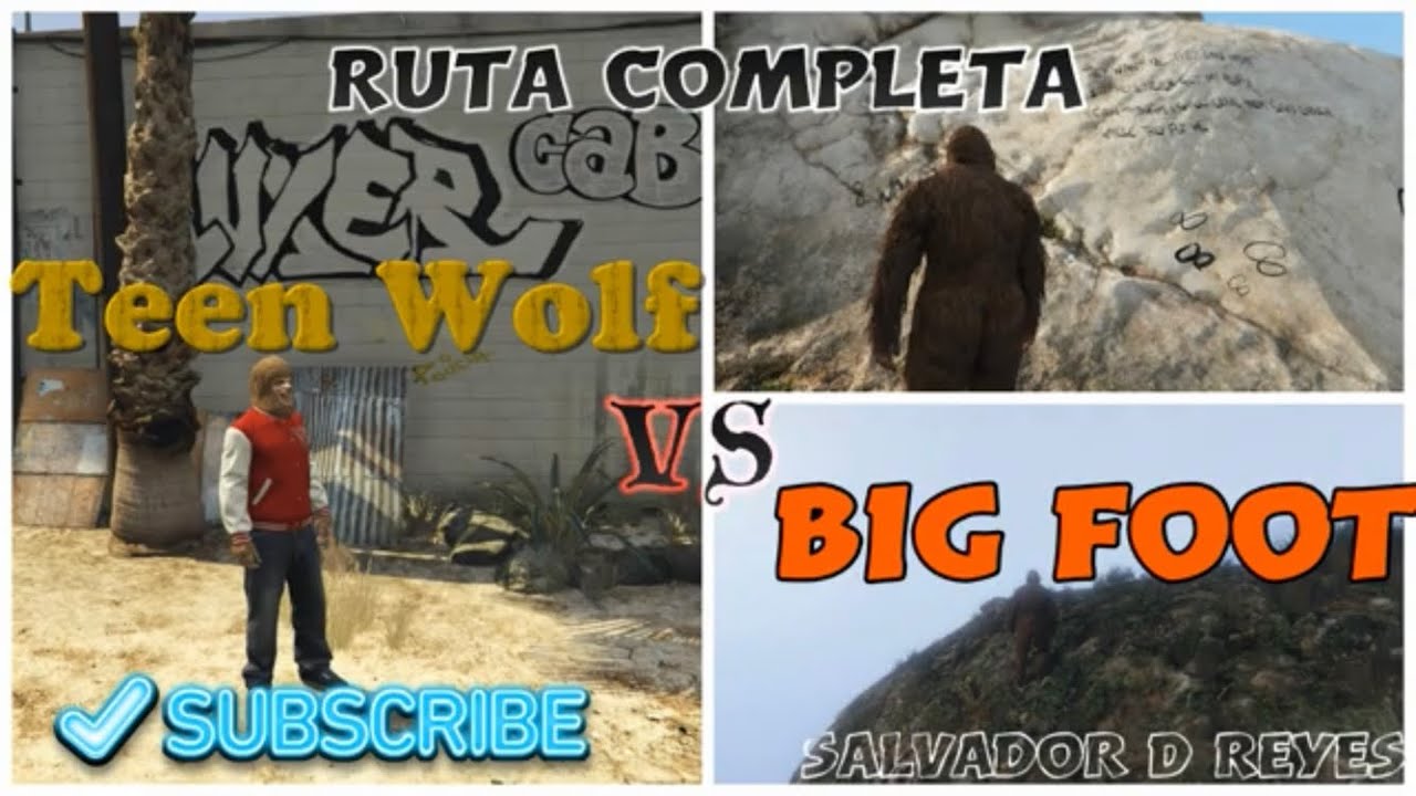 GTA V - Ruta Completa Teen Wolf  Lobo Adolescente Y Pelea Vs Big Foot  Sasquatch PlayStation®4