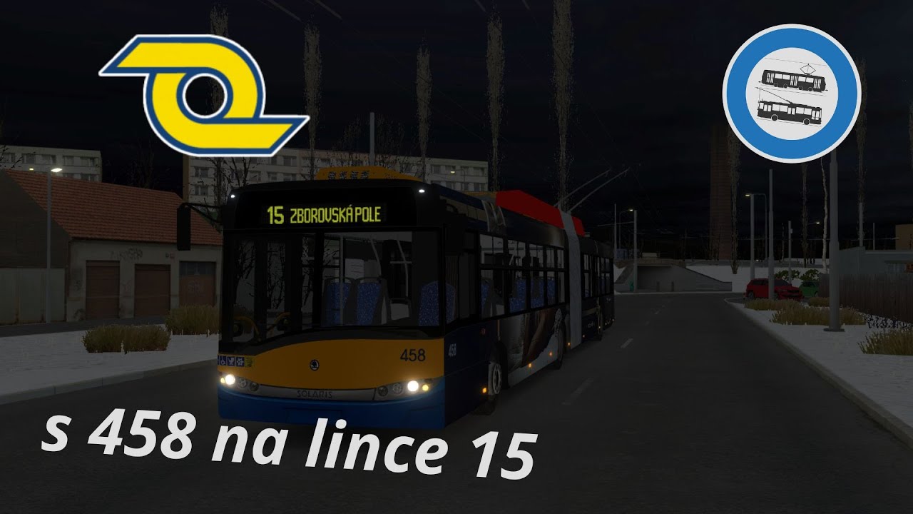 🚎 Simt Simulator MHD | Trolejbus DSZO 458 na lince 15 směr Zborovsk&aacute; Pole