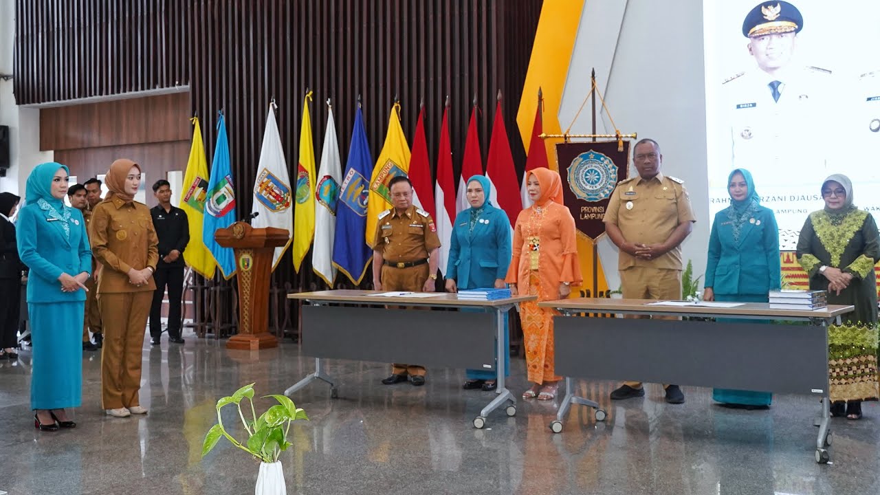 Pelantikan Ketua TP PKK dan Ketua Posyandu Se Provinsi Lampung Wagub Jihan Nurlela Berikan Dukungan