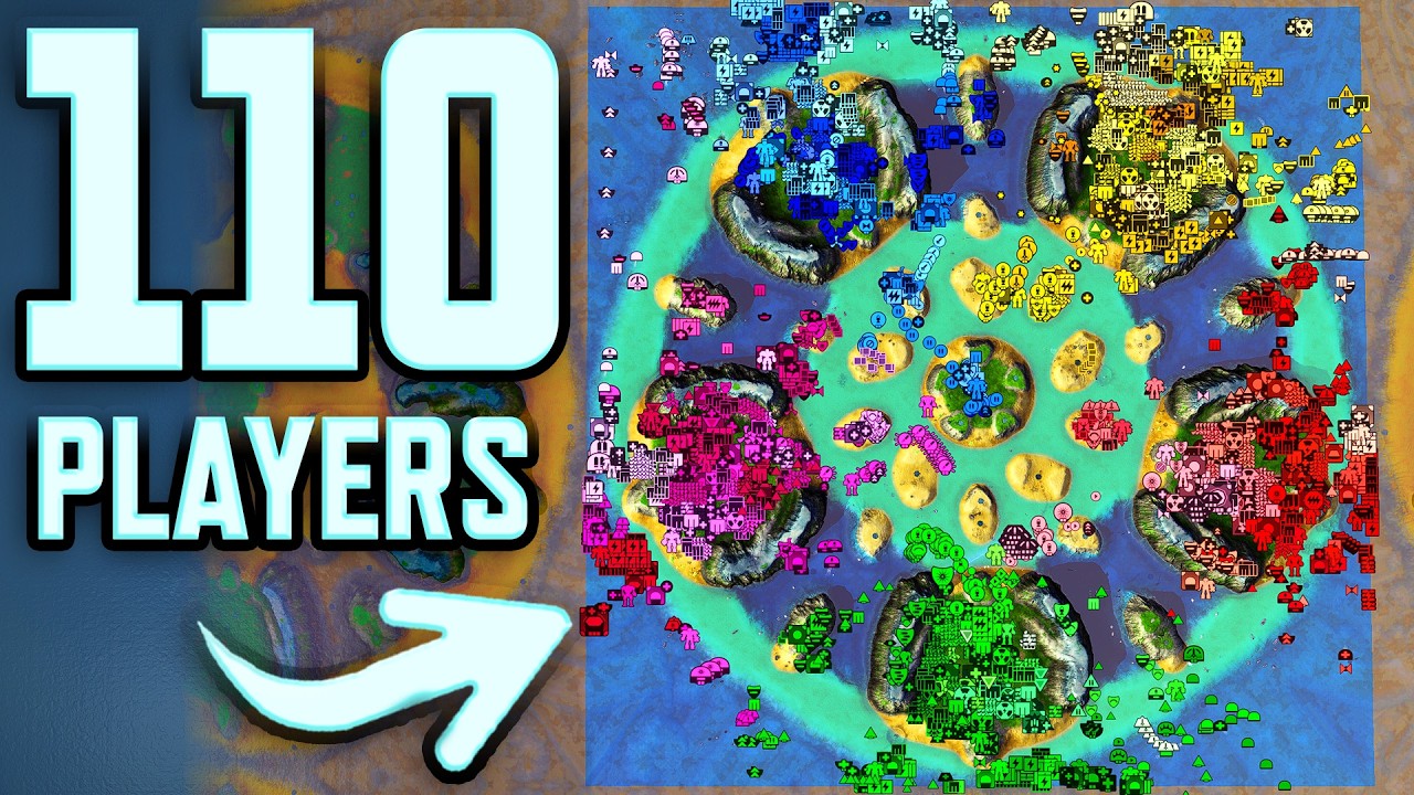 MASSIVE RTS BATTLE - 22v22v22v22v22 - Beyond All Reason
