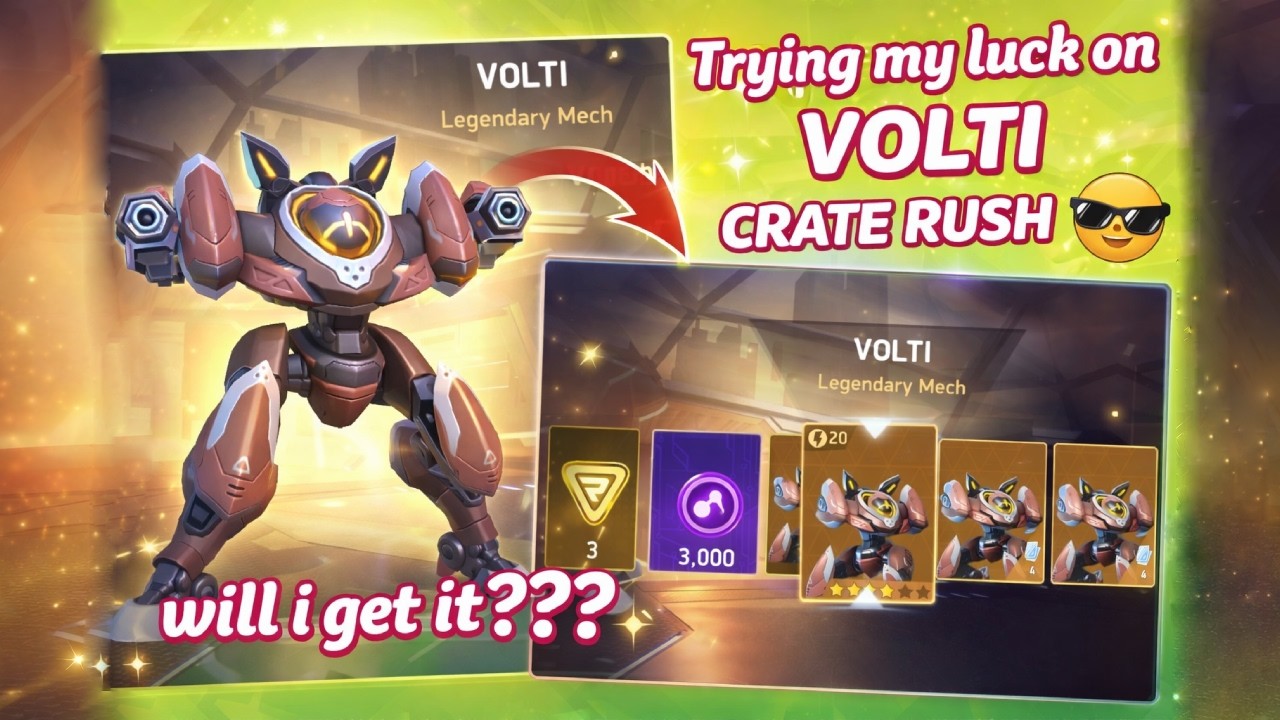 I UNLOCKED VOLTI 😱🔥 BUT HOW MANY SPINS?! 🤫 INSANE CRATE LUCK | MECH ARENA