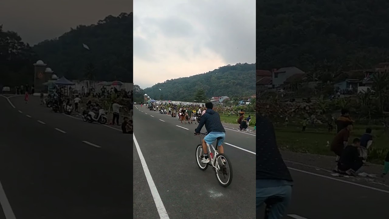 Pemandangan Keramaian di Jalan Baru Menuju Stadion Cigugur Gunung Kunci Sumedang