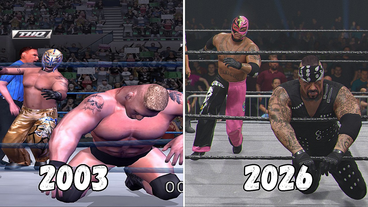 Эволюция приема 619 Рея Мистерио в играх WWE!! (2003 - 2026)