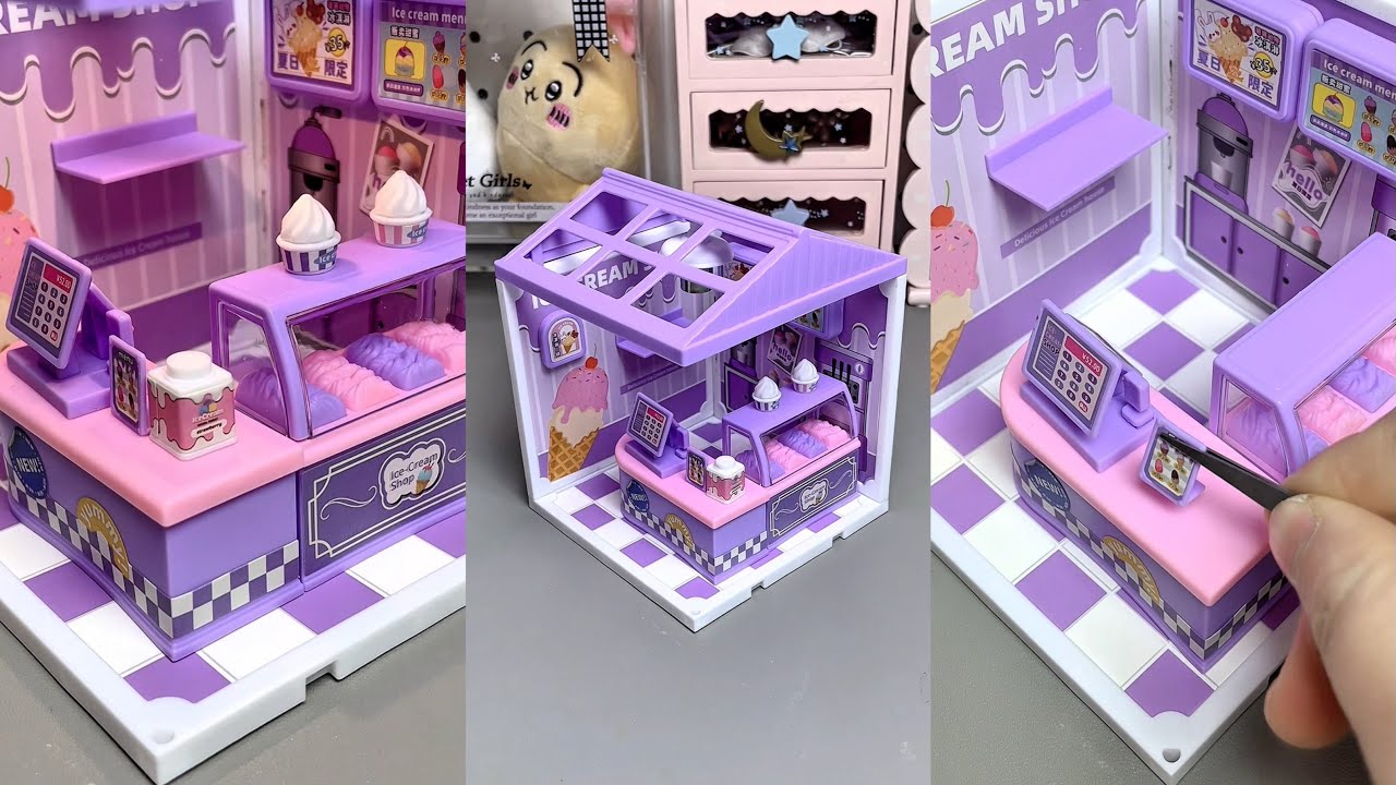 🏠TOY ASMR🍦 Immersive Build: Ice Cream Brick House