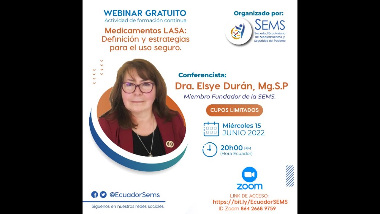 2022 SEMS ASEMS Medicamentos LASA Elsye Durán