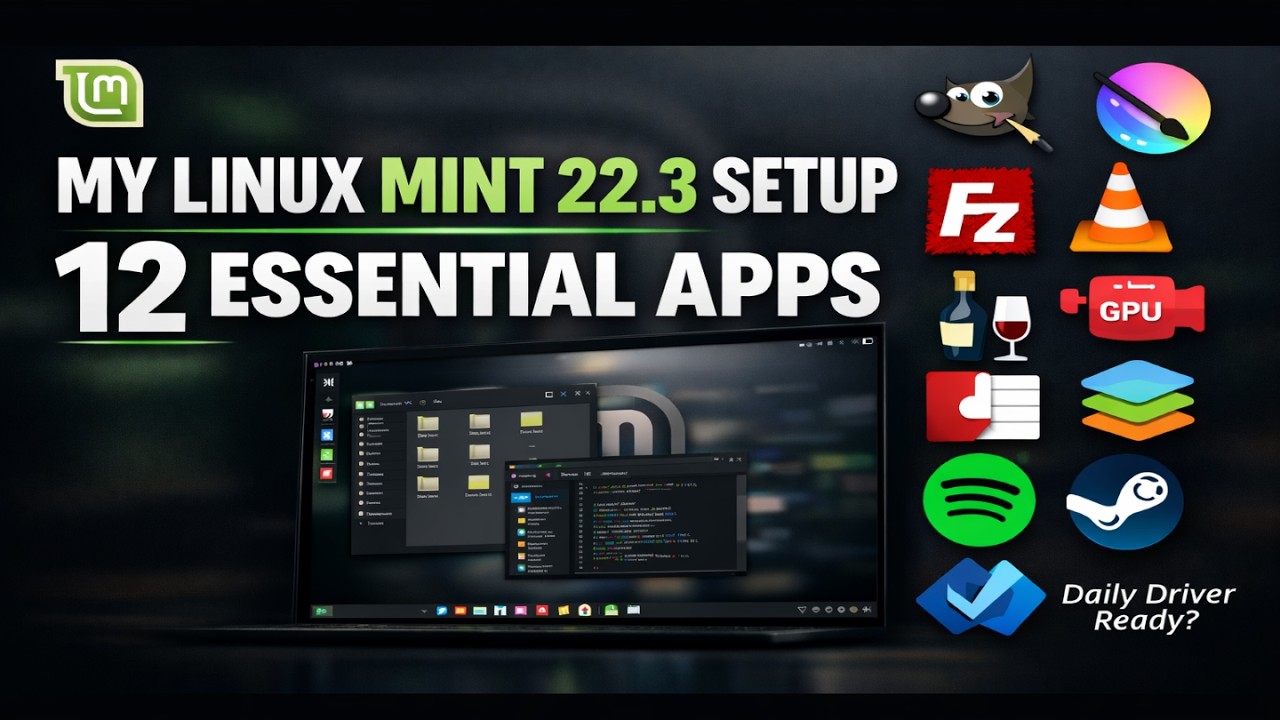 Моя установка Linux Mint 22.3 с 12 необходимыми приложениями!! Наконец-то я использую Linux Mint ...