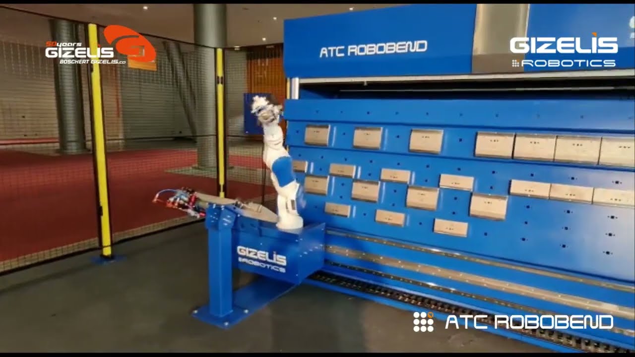 New Innovative Automatic Tool Change with 7-Axis Robotic Arm | Gizelis Press Brake